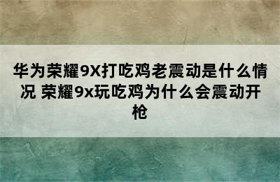 华为荣耀9X打吃鸡老震动是什么情况 荣耀9x玩吃鸡为什么会震动开枪